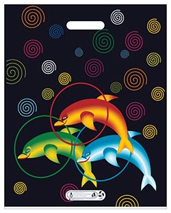 Dolphins Desenli Takviyeli Poşet